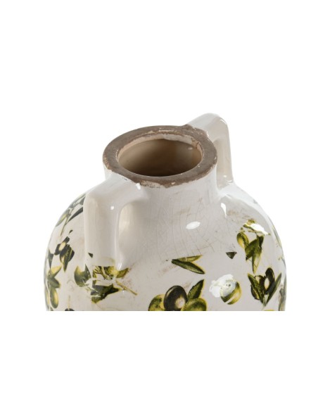 JARRON GRES 17X17X22 OLIVAS VERDE