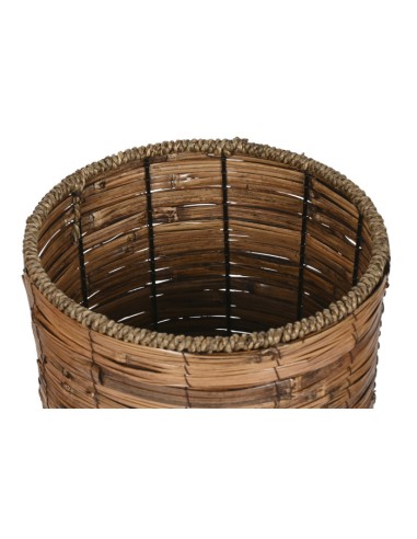 MACETERO SET 3 RATAN METAL 31X31X27 NATURAL MARRON