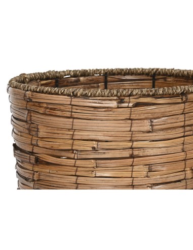MACETERO SET 3 RATAN METAL 31X31X27 NATURAL MARRON