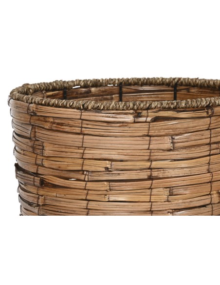 MACETERO SET 3 RATAN METAL 31X31X27 NATURAL MARRON