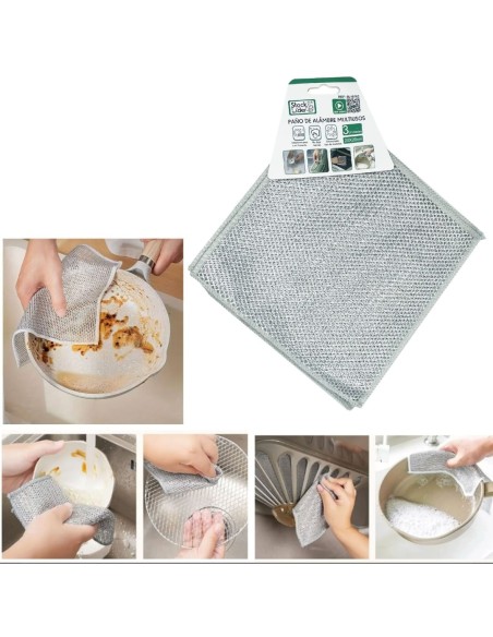 SL10163 PAÑO ALAMBRE DOBLE MULTIUSOS 3PCS