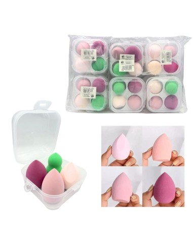 ESPONJA MAQUILLAJE ESTUCHE  4PCS