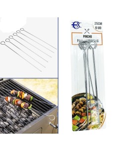 PINCHO METAL PARA BARBACOAS  6PCS 25CM