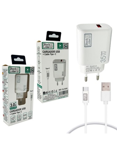 SL10343 CARGADOR 35W + USB TIPO C (5U)