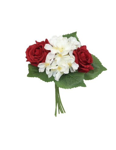 ATADO ROSAS-HORTENSIA X 6-31 CM (ROJO)