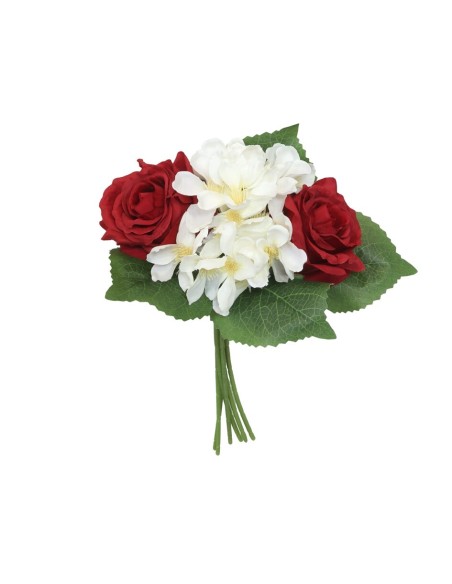 ATADO ROSAS-HORTENSIA X 6-31 CM (ROJO)