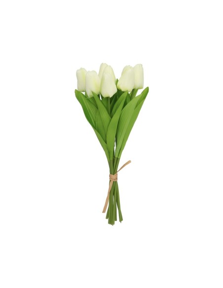 ATADO TULIPANES MINI X 8 -35 CM (BLANCO)