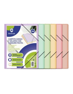 PP CARPETA GOMAS Y SOLAPAS A4 C/KANGURO PASTEL