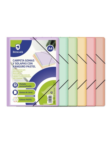 PP CARPETA GOMAS Y SOLAPAS A4 C/KANGURO PASTEL