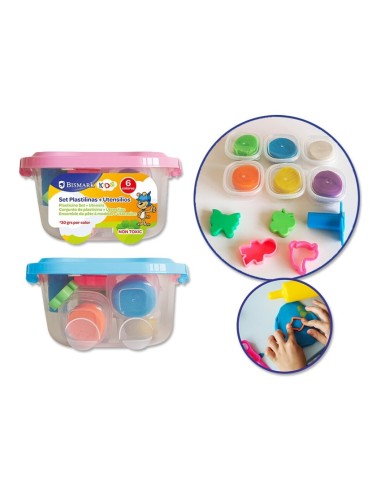 CAJA PLASTILINA 6 COLORES + UTENSILIOS