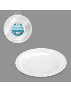 S/25 PLATO BLANCO LLANO REUTILIZABLE 20,50 CM