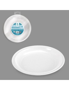 S/25 PLATO 22CM BLANCO LLANO REUTILIZABLE