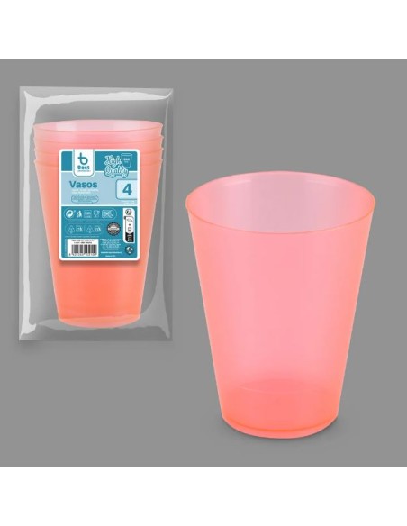 S/4 VASO 500CC IRROMPIBLE ROSA  REUT