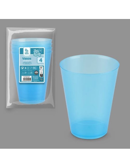 S/4 VASO 500CC IRROMPIBLE AZUL REUT