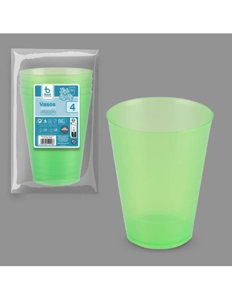 S/4 VASO 500CC IRROMPIBLE VERDE REUT