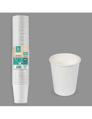 S/50 VASO CARTÓN BLANCO 250 CC