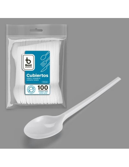 S/100 CUCHARA REUT. BLANCA 16,5 CM