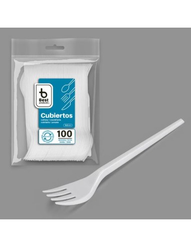 S/100 TENEDOR REUT. BLANCO 16,5 CM