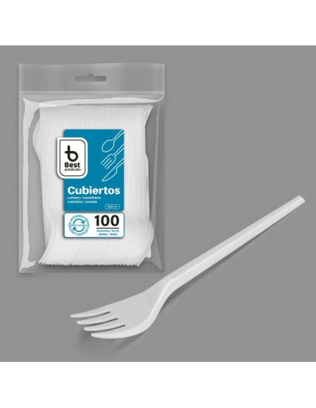 S/100 TENEDOR REUT. BLANCO 16,5 CM