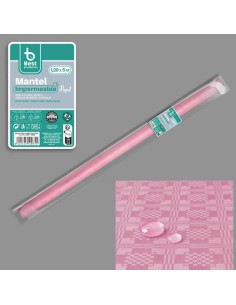 ROLLO MANTEL PLASTIFICADO ROSA 5 X 1,20 M MANTEL PLASTIFICAD