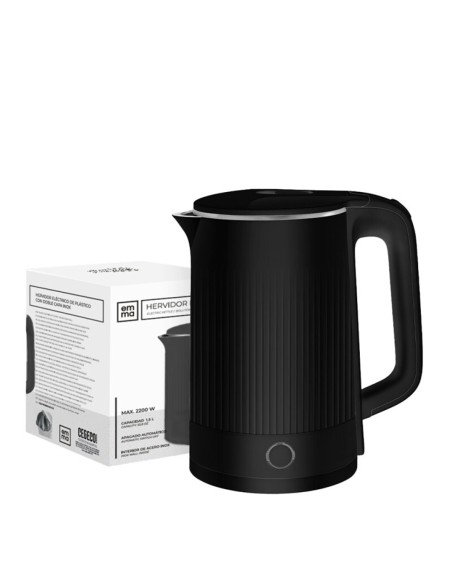 EMMA HERVIDOR DOBLE PARED NEGRO 2200W 1,5L GB1K12