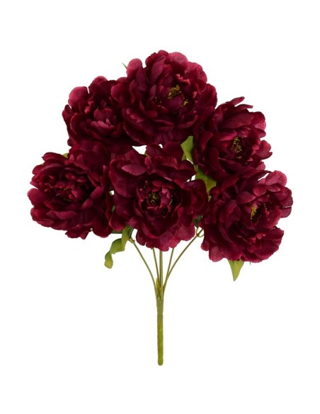 RAMO PEONIA X 6 (A)-42 CM (ROJO)