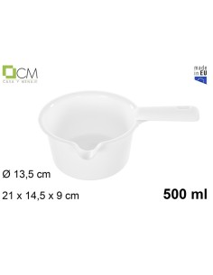 CAZO PLASTICO MICROONDAS BLANCO 500ML