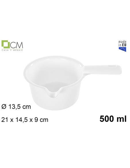 CAZO PLASTICO MICROONDAS BLANCO 500ML