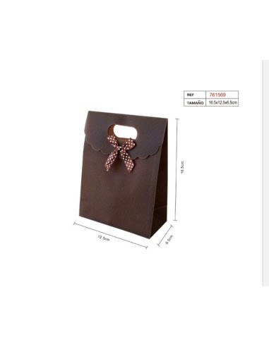 BOLSA REGALO MARRON 16.5X12.5X6.5CM
