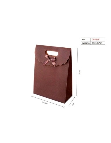 BOLSA REGALO MARRON 21X15.5X7CM