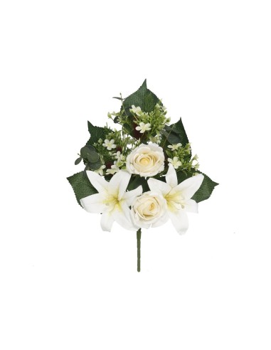 CONJUNTO ROSA LILIUM X 8-52 CM (BLANCO)