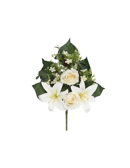 CONJUNTO ROSA LILIUM X 8-52 CM (BLANCO)