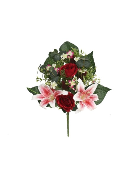 CONJUNTO ROSA LILIUM X 8-52 CM (ROJO)