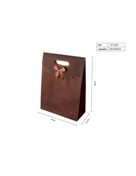 BOLSA REGALO MARRON 26X19X8.5CM