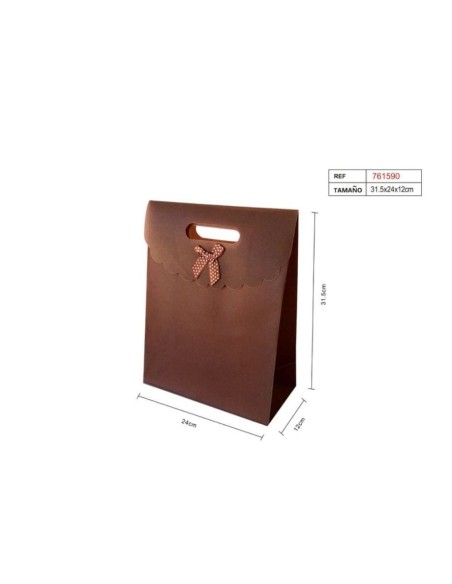 BOLSA REGALO MARRON 31.5X24X12CM