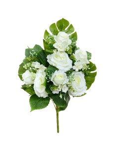 CONJUNTO ROSAS-CAPULLOS X8-54CM (BLANCO)