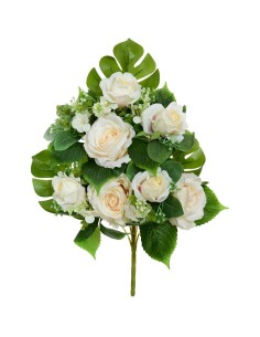 CONJUNTO ROSAS-CAPULLOS X8-54CM (CREMA)