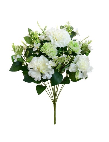 RAMO CLAVEL MIXED X 12 -51CM (BLANCO)