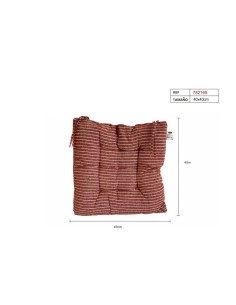 COJIN ASIENTO RAYA ROJO 43X43CM