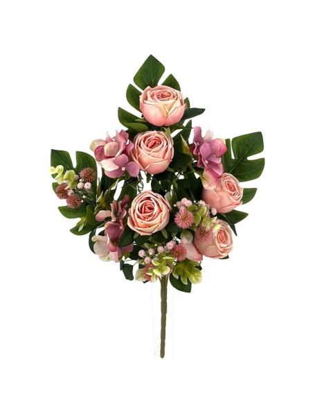 R.U/C. ROSAS/HORTENSIAS X11 SALMÓN 49cm