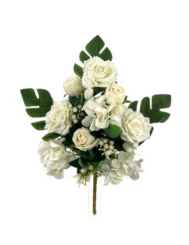R.U/C. ROSAS/HORTENSIAS X12  CREMA 49cm
