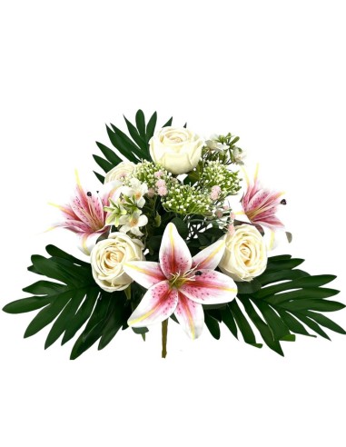 R. PEONIAS/LILY X12 TACT.NAT. CREMA 50cm