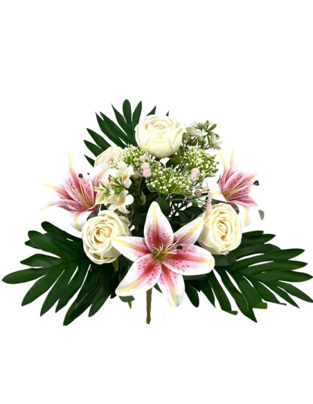 R. PEONIAS/LILY X12 TACT.NAT. CREMA 50cm