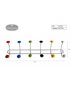 PERCHA DE PARED 6 GANCHOS 55X15CM