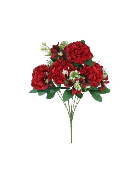 RAMO CLAVEL MIXED X 8 - 45 CM (ROJO)
