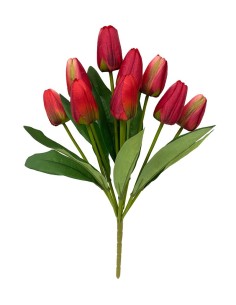 RAMO TULIPANES X 9 -44CM (ROJO)