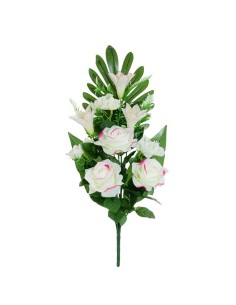 CONJUNTO ROSAS-LIRIO X 9-53 CM (CREMA)