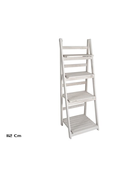 ESTANTE MADERA 4 BALDAS 112X41X34 BLANCO