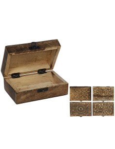 CAJA MADERA DECORADA 4STD 10X15X5,8CM