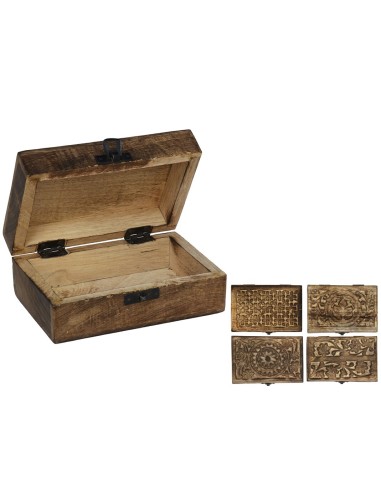 CAJA MADERA DECORADA 4STD 10X15X5,8CM